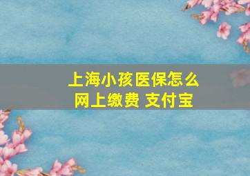 上海小孩医保怎么网上缴费 支付宝